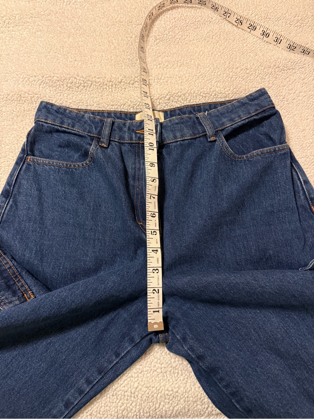 Sézane Flint Trousers Dark Blue High Waisted Cargo Wide Leg Jeans Size 40 FR 8 - Picture 9 of 13
